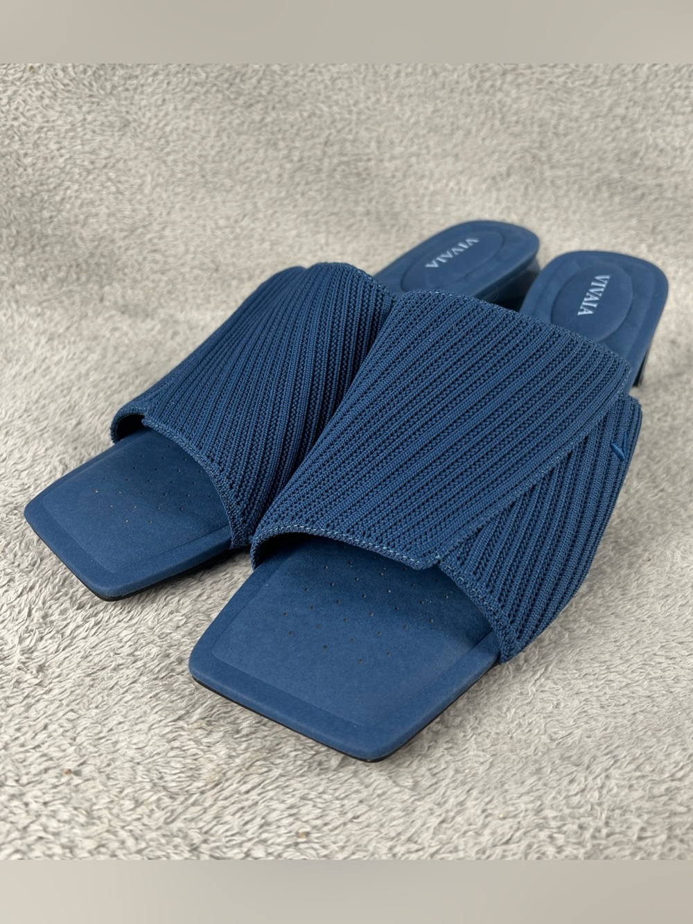 Vivaia Jade Sandals Size EU 41.5 US 10 Blue Pro Square Toe Coastal Modern Slides